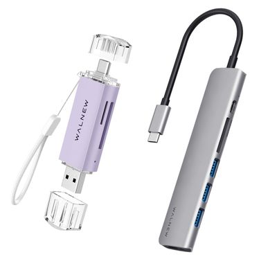 1pc 7-in-1 USB C Hub & 1pc SD Card Reader