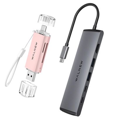 1pc 7 in 1 USB-C Hub & 1pc SD Card Reader