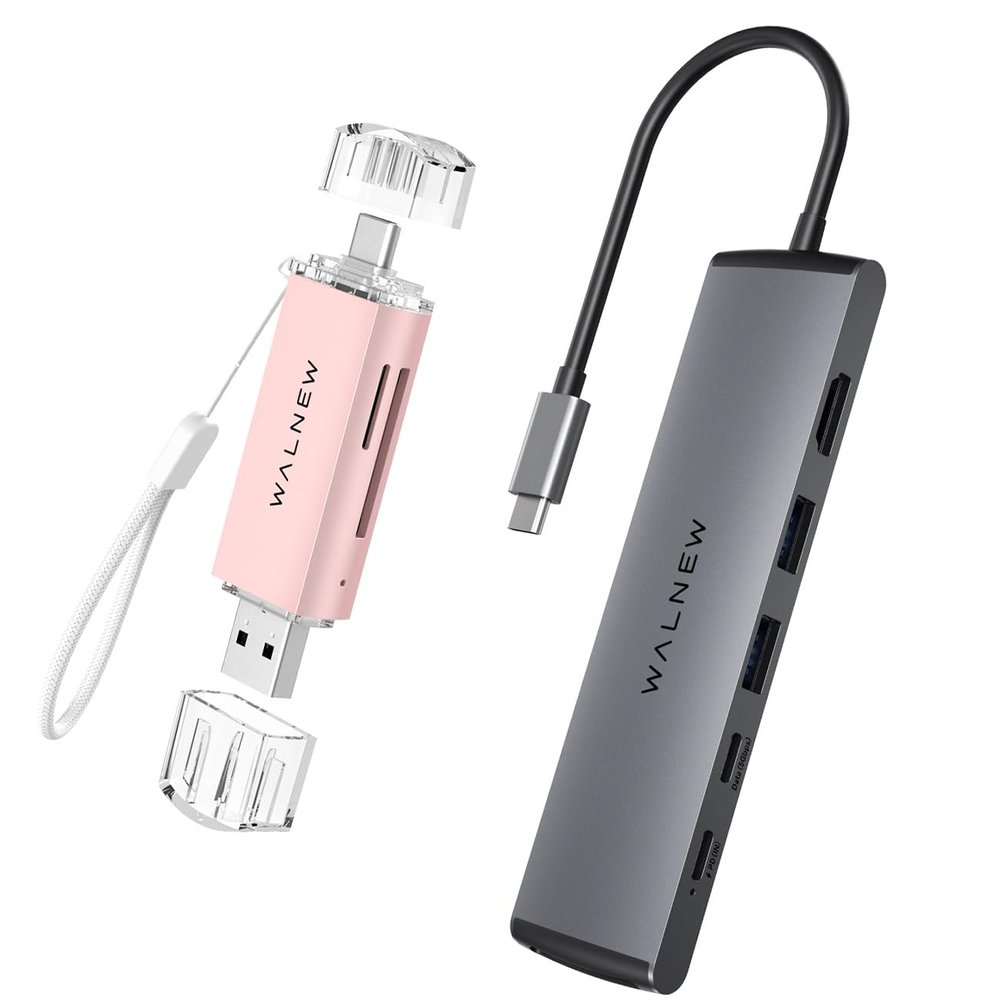 1pc 7 in 1 USB-C Hub & 1pc SD Card Reader