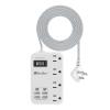 6 USB(2 USB C) Surge Protector Power Strip- 5Ft Travel Power Strip with 4.8A USB Charging Station and 4 Extendable Outlet, 13A Flat Plug Braided Extension Cord with Wall Mount for Travel Office Dorm view 1