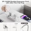 6 USB(2 USB C) Surge Protector Power Strip- 5Ft Travel Power Strip with 4.8A USB Charging Station and 4 Extendable Outlet, 13A Flat Plug Braided Extension Cord with Wall Mount for Travel Office Dorm view 4