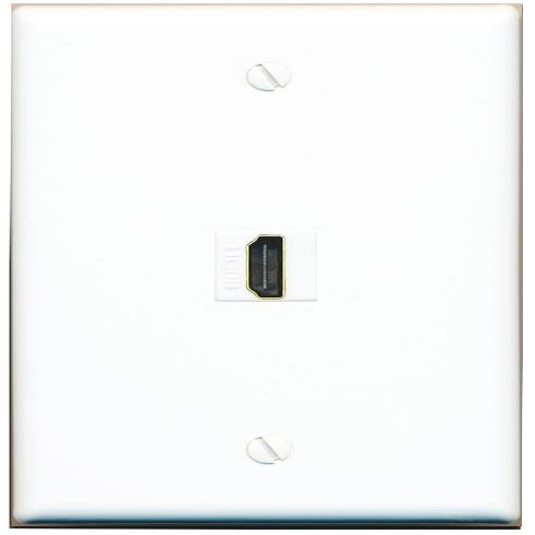 1 Port HDMI Wall Plate-Flat White