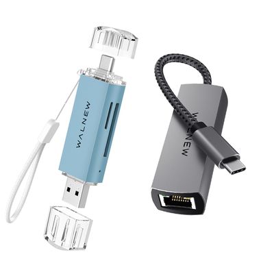 1pc USB C to 2.5Gbps Ethernet Adapter & 1pc SD Card Reader