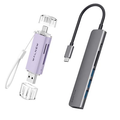 1pc 7-in-1 USB C Hub & 1pc SD Card Reader