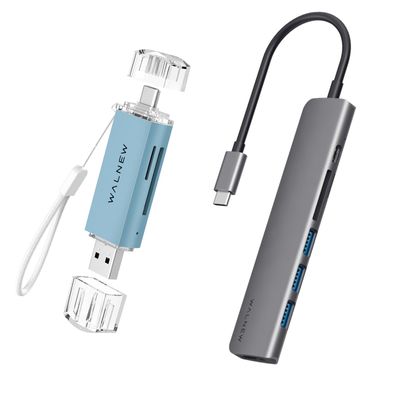 1pc 7-in-1 USB C Hub & 1pc SD Card Reader