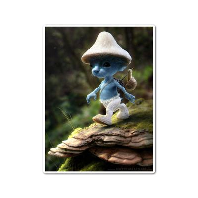 3.25" Trending Smurf Cat Social Media Viral pic 2023 laminated laptop sticker