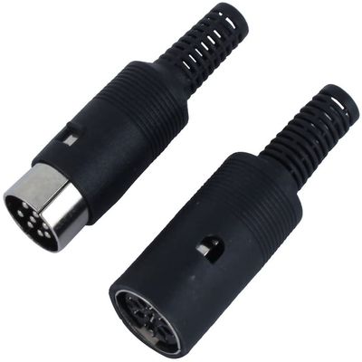 XYWHPGV Pair Black DIN 8 Pin Female + Male Adapter Socket Audio AV Connector(f148b cde81 74178 61297 599d9 2fb78