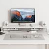 Fenge Acrylic Monitor Stand Riser, 42.5 Inches Dual Monitor Stand with Metal Storage, 2 Tier Acrylic Computer Riser for Desk, Clear Laptop Stand for PC, Laptop, Printer, TV, White view 2
