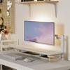 Fenge Acrylic Monitor Stand Riser, 42.5 Inches Dual Monitor Stand with Metal Storage, 2 Tier Acrylic Computer Riser for Desk, Clear Laptop Stand for PC, Laptop, Printer, TV, White view 3