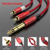 MOSWAG 1/4 inch TRS to Dual RCA Audio Cable,Gold Plated Copper Shell Heavy Duty 6.35mm 1/4 inch Male TRS to 2 RCA Male Stereo Audio Y Splitter Cable-16.5FT/5M view 4