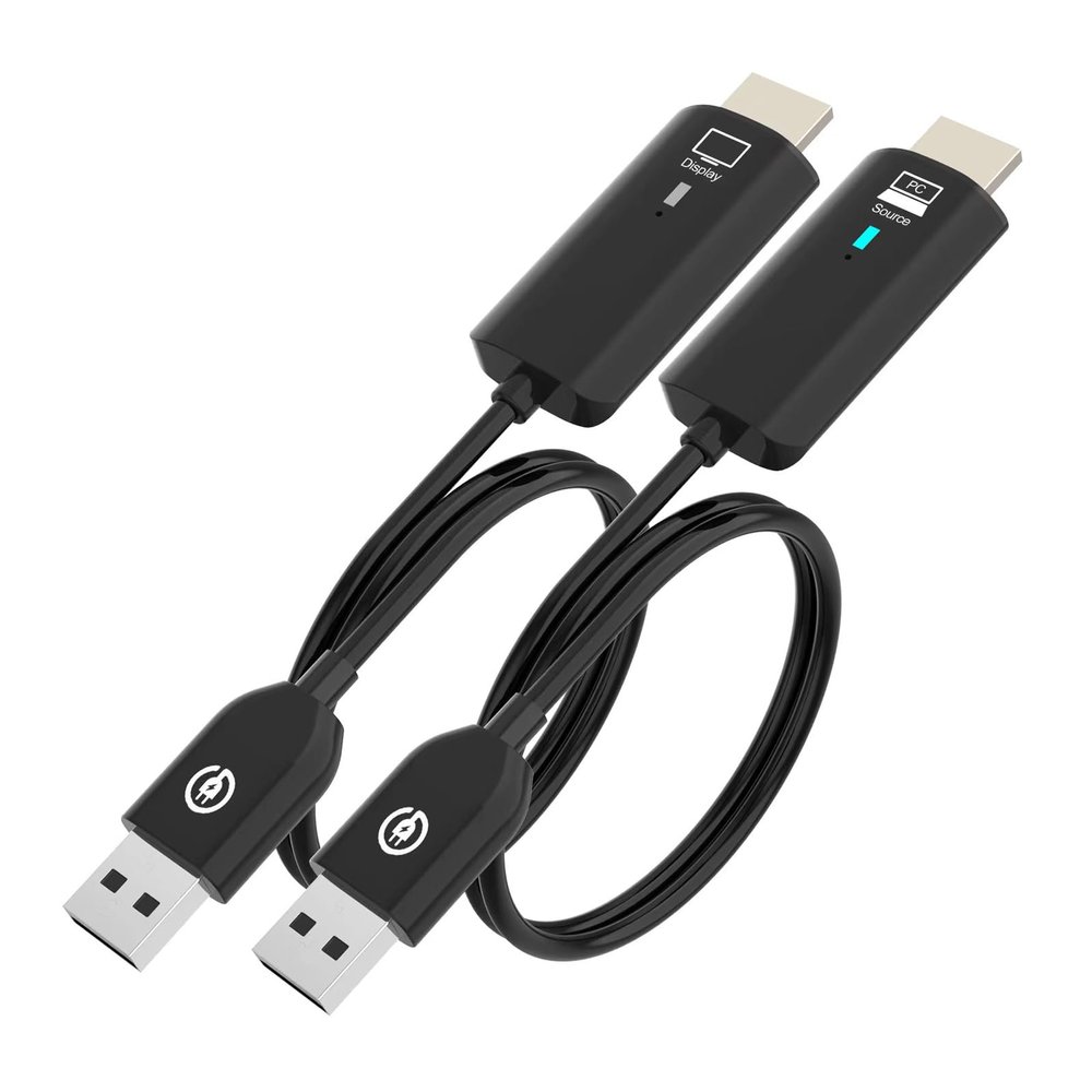 eppfun CS500AB Wireless HDMI Transmitter and Receiver, 5G WIFI/1080P HD Wireless HDMI Extender Adapter 165FT/50M Range for Streaming Video/Audio from Laptop/PC to TV/Projector/Monitor (Black)