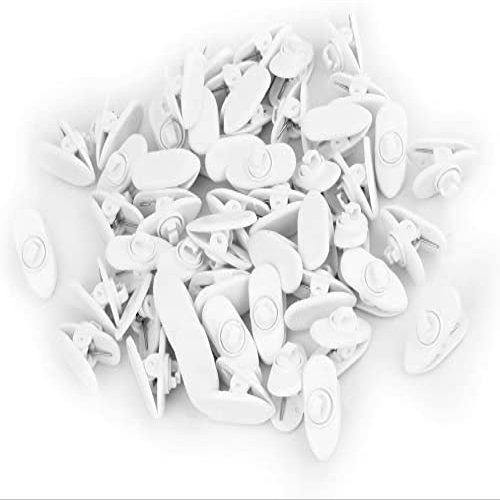 XYWHPGV 50 Pcs White Plastic Cable Cord Wire Clip for Mic Earphone Headset(76e14 d3709 445a3 aa500 db0f4 56722