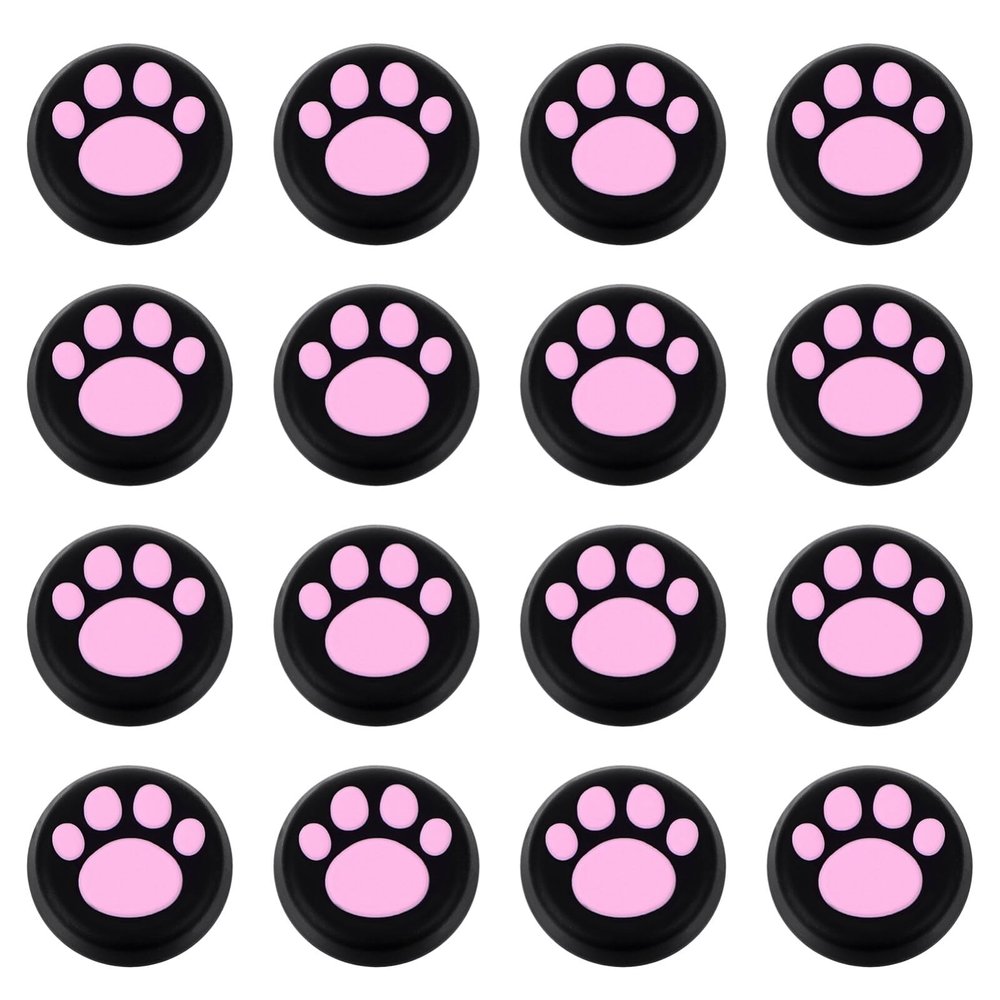 Hemobllo 16pcs Cute Cat Paw Joystick Covers Silicone Gamepad Protection Caps Non-Slip Thumb Grips for Enhanced Control Adorable Design for Comfortable Gaming Experience
