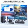 LUKFOCAB HDMI Multi-Viewer 4X1, Seamless Switcher 4 in 1 Out, Quad Multi Viewer Switcher with IR Remote, Supports 4K 30Hz, 5 Display Modes for Security Camera, Gaming Consoles view 2