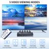 LUKFOCAB HDMI Multi-Viewer 4X1, Seamless Switcher 4 in 1 Out, Quad Multi Viewer Switcher with IR Remote, Supports 4K 30Hz, 5 Display Modes for Security Camera, Gaming Consoles view 3