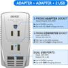 220V to 110V Converter, DOACE 2000W Travel Voltage Converter for Hair Dryer Straightener Curling Iron, 10A Power Adapter with 2 USB and EU/UK/AU/US Plugs for Charging Laptop Tablet Camera Cell Phone view 2