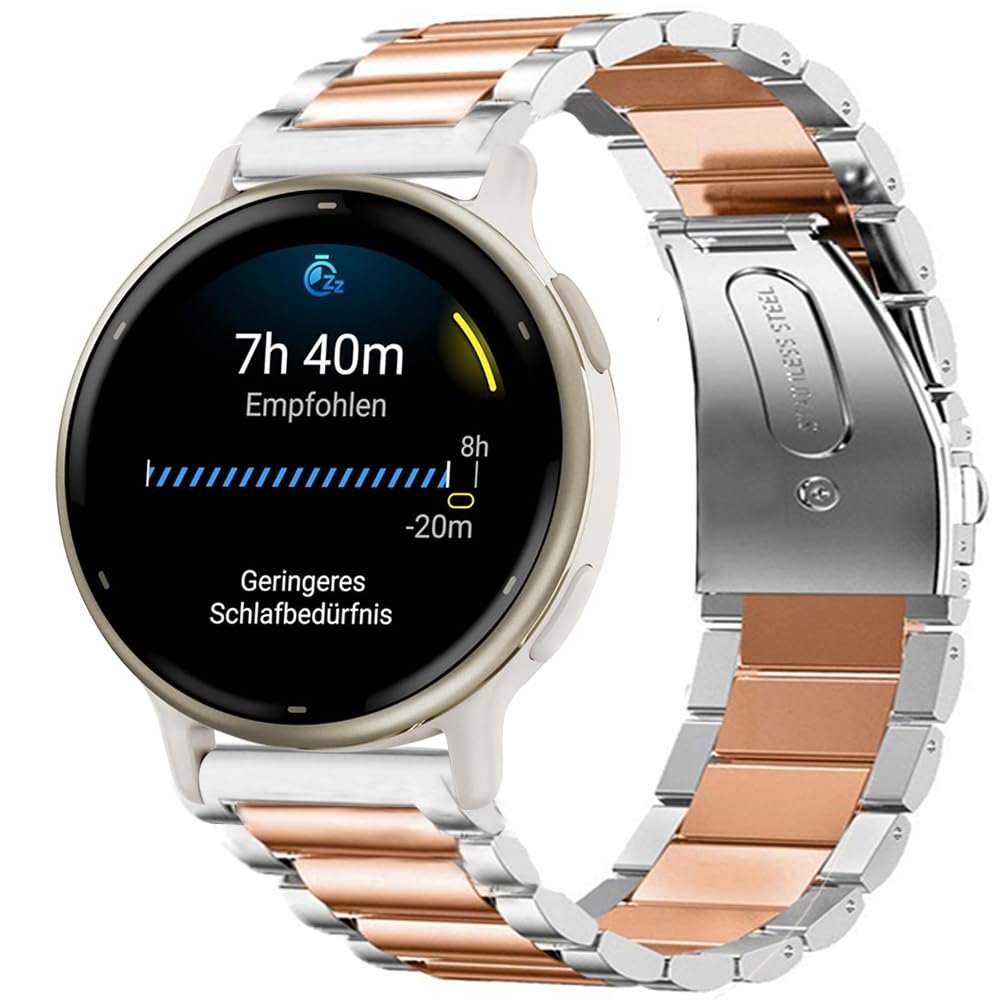 Compatible for Garmin vivoactive 5 Band, Lamshaw 20mm Quick Release Stainless Steel Metal Replacement Straps Compatible with Garmin vvoactive 5/Approach S12/Approach S40/Approach S42/D2 Air/D2 Air