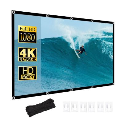 AIZYR Portable Projector Screen Anti Light Curtain Foldable HD 4K 16:9/4:3 Wall Projection for Home Indoor Outdoor,84in/172 * 125cm(4:3)