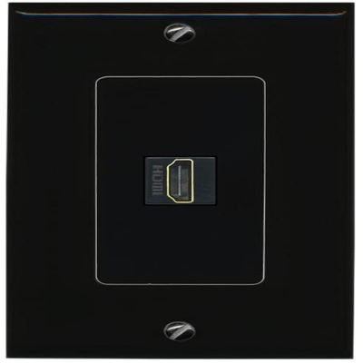 1 Port HDMI Wall Plate-1 Gang Black/Black