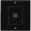 1 Port HDMI Wall Plate-1 Gang Black/Black view 2