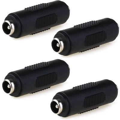 RAINSUNG 5.5mm*2.1mm Female to Female Plug DC Power Connector Adapter - 4Pack for CCTV, LED Strip, DC Cables with 5.5*2.1mm Tip, Charging Adapter