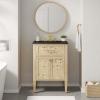 Modway Elysian 24" Wood Bathroom Vanity in Black Burl with Ceramic Sink Basin view 2
