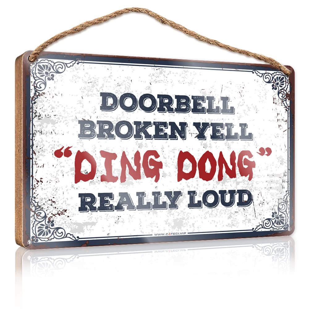 Little Man Cave Wood Signs Doorbell Broken Yell Ding Dong Really Loud Wooden Sign Restroom Decor Husband Gifts (Size : 23X35CM)