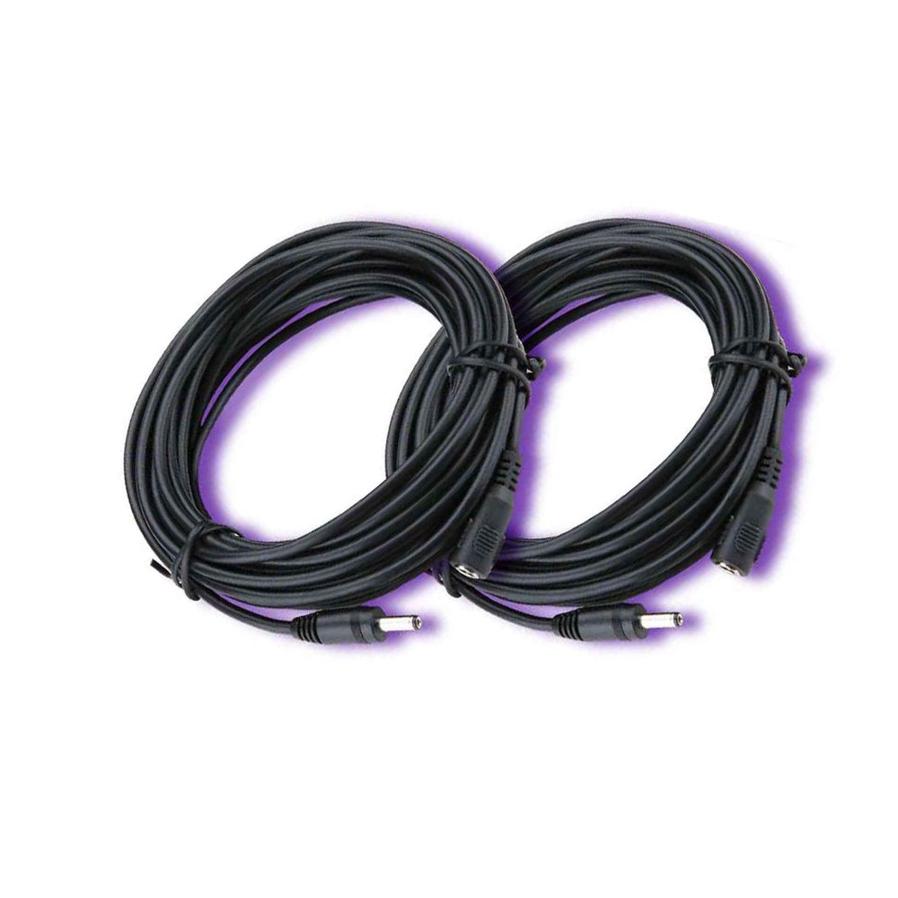 2 Packs 16.5ft Power Extension Cable for Home Security Camera System DVR kit