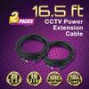 2 Packs 16.5ft Power Extension Cable for Home Security Camera System DVR kit view 2