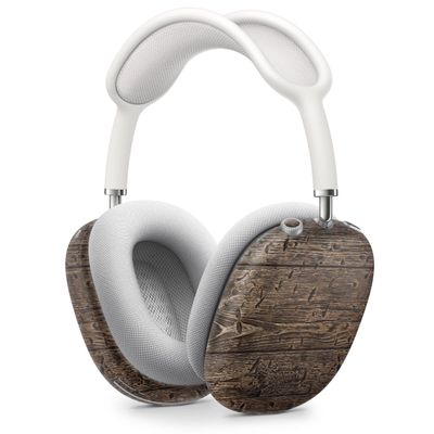 DesignSkinz - Skin Decal Protective Scratch Resistant Vinyl Wrap - Compatible with AirPods Max Headphones - Rough Textured Dark Wooden Planks