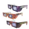 3 Halloween Glasses - Bat, Pumpkin & Skull Hologram Lenses in Paper Frames - Holiday Eyes - Holographic 3D Glasses view 1