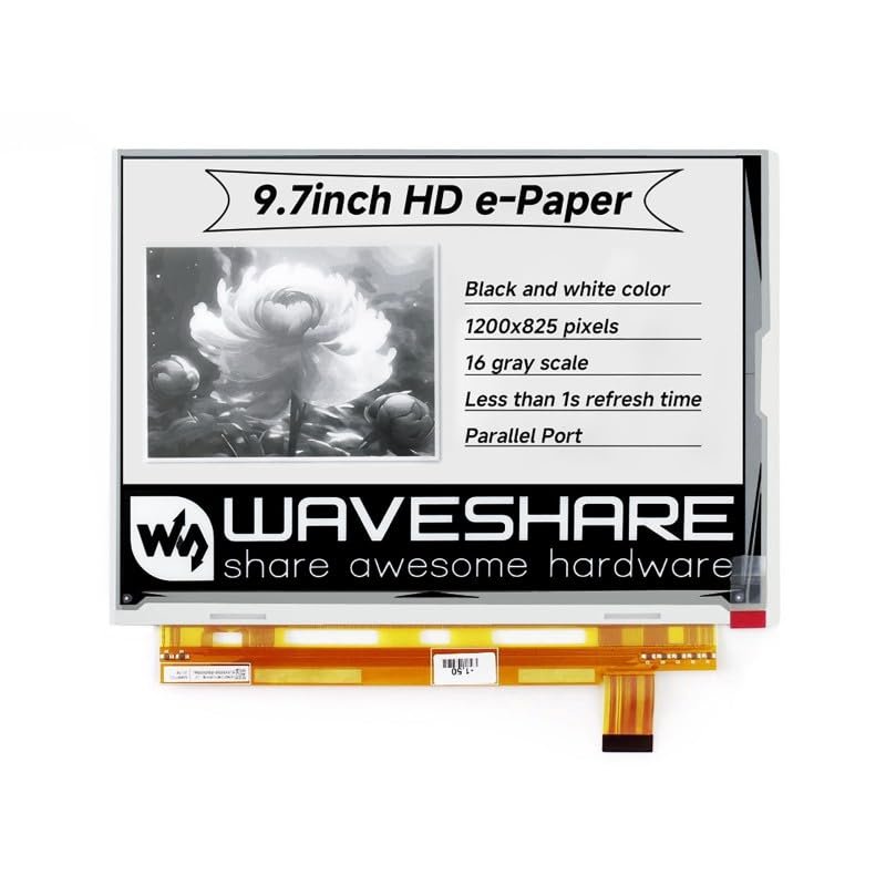 TUOPUONE 9.7inch E-Ink Raw Display Compatible with Raspberry Pi Series Boards 1200x825 Resolution with Parallel Port Without PCB Supports Partial Refresh