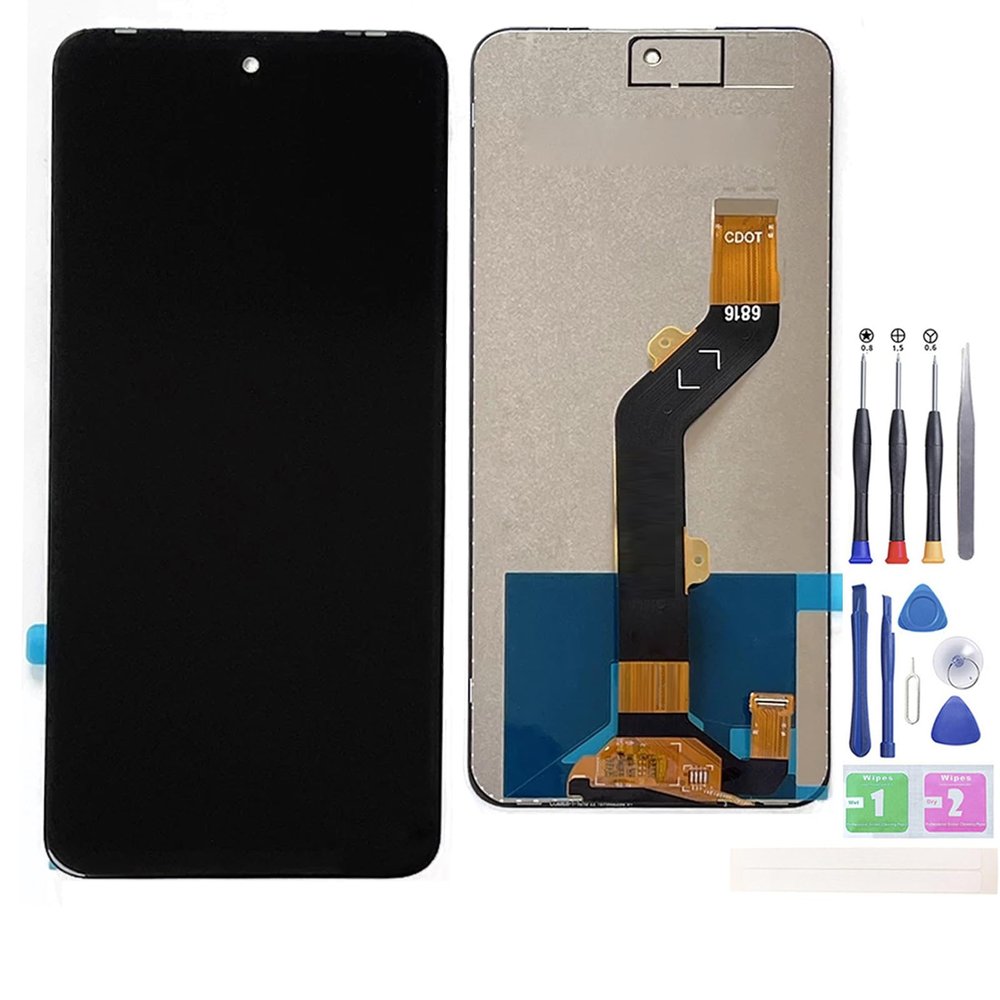 Jinyan LCD Screen for Infi-nix Note 12i X6819 LCD Display + Outer Glass Touch Screen Digitizer Full Assembly Replacement (Black)