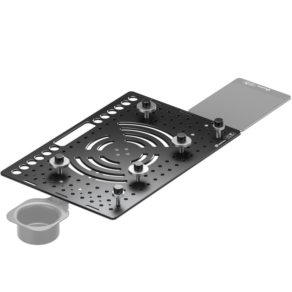 LEOFOTO Laptop Tray with 3/8" & 1/4" Mounting Holes, Universal Fit, Arca Standard, Secure Laptop Clamps, Tripod Mounting Gear (LCH-3S)