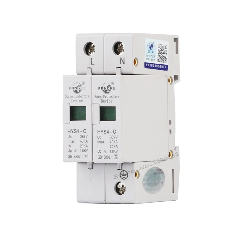 385V 20KA~40KA 2 P 2 Pole SPD House Surge Protector Protective Low-Voltage Arrester Device HYS4-C/2 50hz/60hz din Rail