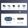 NFHK USB-C USB 3.1 Type C Female to USB 3.0 Type-A Male 90 Degree Right Angled Slim Type 10Gbps Data 120W Power Adapter Mecha Cyberpunk Style view 2