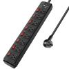 8 Outlet Heavy Duty Power Strip with 8 Individual Switches,Moutable Metal Power Strip Surge Protector 1200 Joules,6FT 14AWG Extension Cord,15A 1800W 125V 60Hz view 1