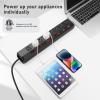 8 Outlet Heavy Duty Power Strip with 8 Individual Switches,Moutable Metal Power Strip Surge Protector 1200 Joules,6FT 14AWG Extension Cord,15A 1800W 125V 60Hz view 2