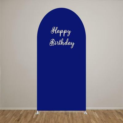Aerdce Baseball Arch Stretchy Fabric Covers Royal Blue Arched Stand Backdrop Cover for Boys Birthday Party Baby Shower Decoration Banner(Only Cover)