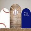 Aerdce Baseball Arch Stretchy Fabric Covers Royal Blue Arched Stand Backdrop Cover for Boys Birthday Party Baby Shower Decoration Banner(Only Cover) view 3
