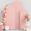 Wokceer Wedding Arch Cover Set of 3 Spandex Fitted Wedding Arch Stand Covers for Round Top Chiara Arch Backdrop Stands Cover for Birthday Party Ceremony Banquet Decoration 4ft,5ft,6ft Pale Pink view 1