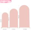 Wokceer Wedding Arch Cover Set of 3 Spandex Fitted Wedding Arch Stand Covers for Round Top Chiara Arch Backdrop Stands Cover for Birthday Party Ceremony Banquet Decoration 4ft,5ft,6ft Pale Pink view 2