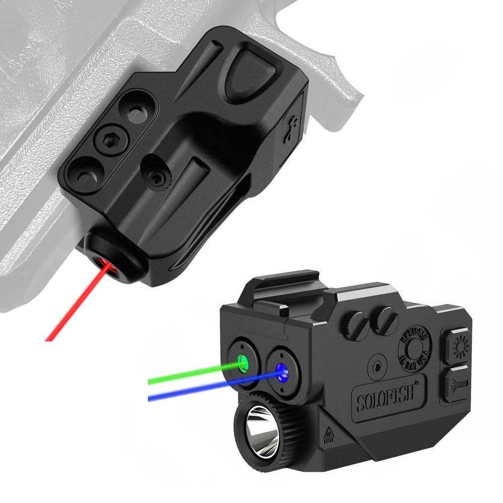 Red Beam Bundle with 500 Lumens Flashlight and Green Blue Beam Combo