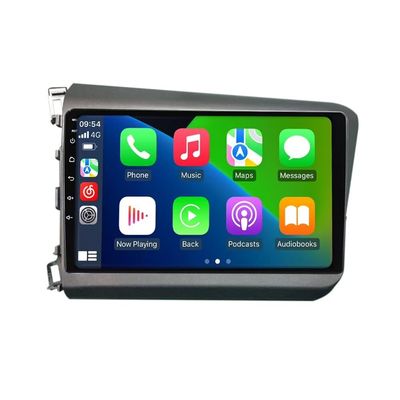 Android Radio Stereo for Honda Civic 2012-2015, Biorunn 9 Inch Octa Core GPS Navi Wireless Wired Car-Play Android Auto Head Unit IPS FM AM RDS DSP, 6GB RAM 128GB ROM