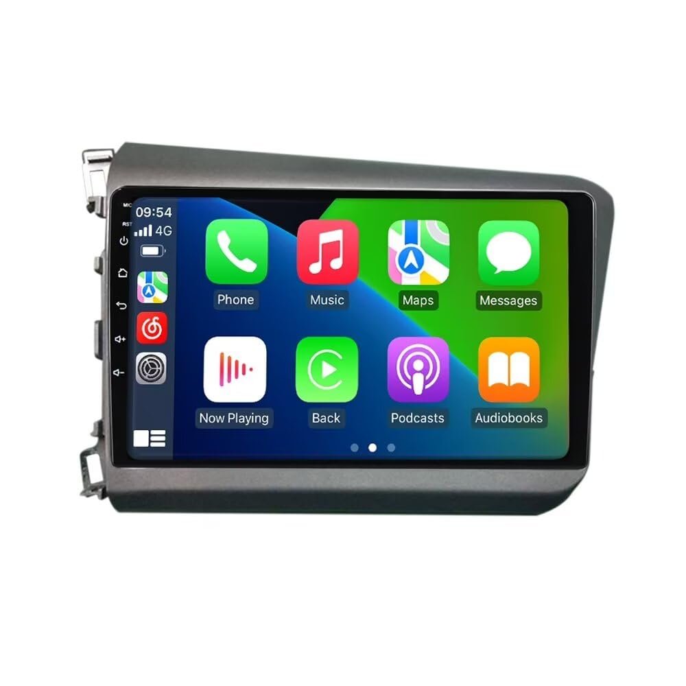 Android Radio Stereo for Honda Civic 2012-2015, Biorunn 9 Inch Octa Core GPS Navi Wireless Wired Car-Play Android Auto Head Unit IPS FM AM RDS DSP, 6GB RAM 128GB ROM