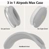AIIEKZ Case Cover for AirPods Max, Anti-Scratch Soft Silicone with Gold Heart Pattern Ear Cups Case Cover/Ear Pad Cover/Headband Cover for Apple AirPods Max Headphones (Gray) view 3