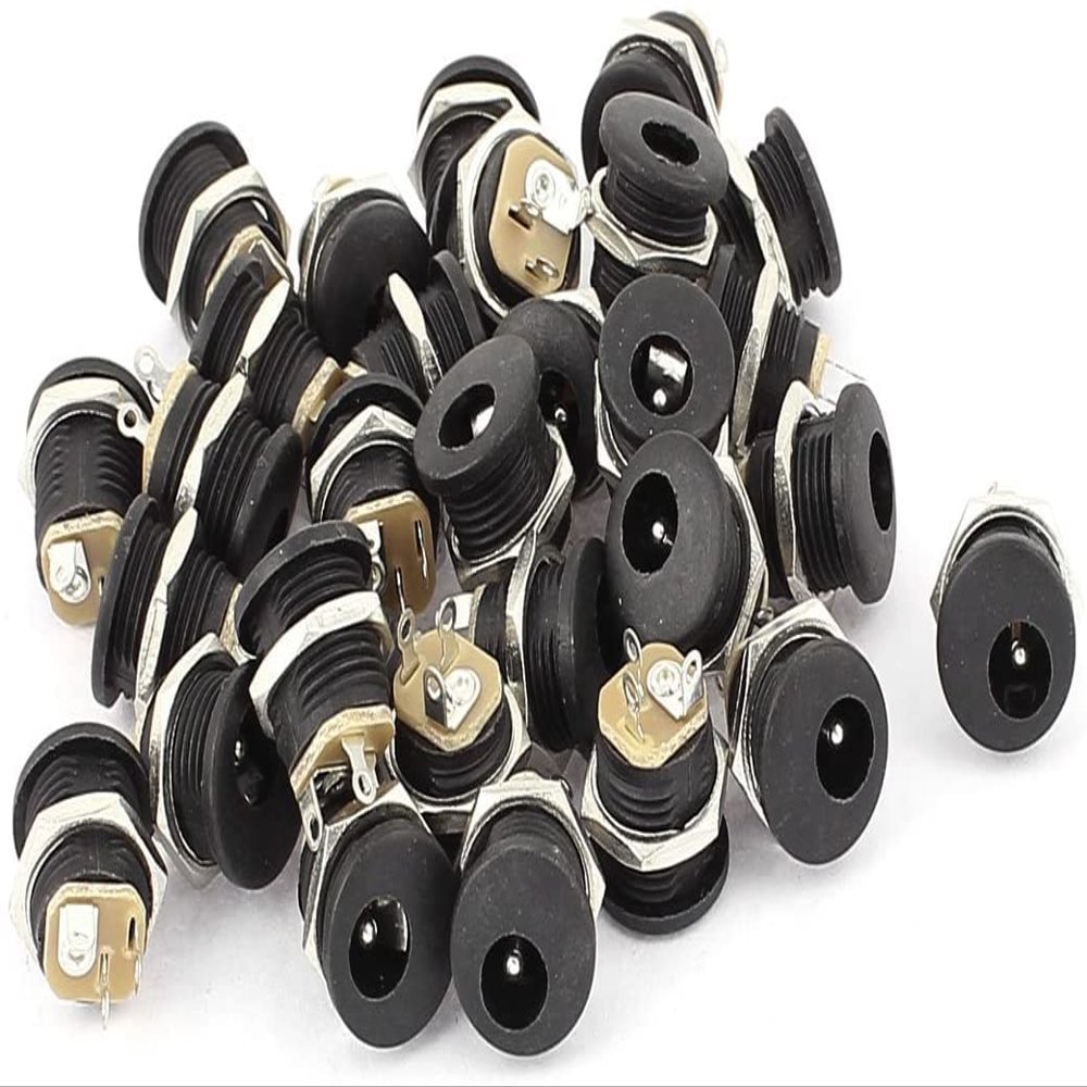 XYWHPGV 30 Pcs Panel Mounting Solder 2.1mm x 5.5mm Power Female Jack DC Socket(dbd70 7a179 1b3e5 b369e 32332 1c174
