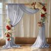 MDS Pack of 1 Wedding Arch Drape Panel (30" Width x 50ft Long) Sheer Chiffon Arbor Canopy Drapery Fabric for Wedding Ceremony Reception Decoration Party Ceiling Backdrop Curtain Swag - Cool Gray view 1