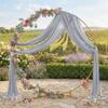 MDS Pack of 1 Wedding Arch Drape Panel (30" Width x 50ft Long) Sheer Chiffon Arbor Canopy Drapery Fabric for Wedding Ceremony Reception Decoration Party Ceiling Backdrop Curtain Swag - Cool Gray view 3