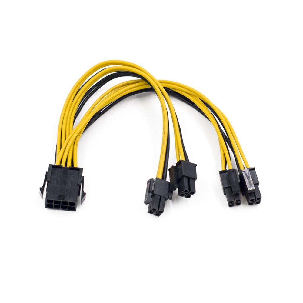 PriaRi CPU 12V 8Pin Female to Dual 8Pin (4+4) Pin EPS 12V Male Motherboard Power Supply Cable Y Splitter Adapter Sleeve
